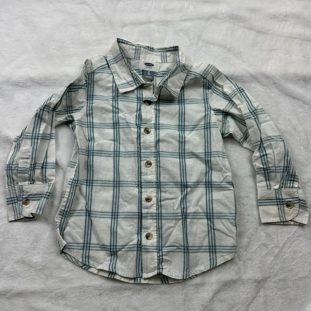 Old Navy Button Up Shirts Boy's 3T Set Of 2 Long Sleeve